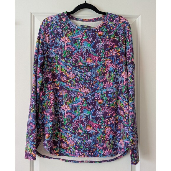 Lilly Pulitzer Sweaters - Lilly Pulitzer UPF50+ Luxletic Blythe Pullover Top Purple Colony Conga Size Med